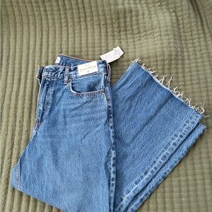 Abercrombie & Fitch Crop Wide Leg Jeans 30 LONG